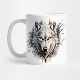 Wolf Portrait Animal Painting Wildlife Outdoors Adventure Mug